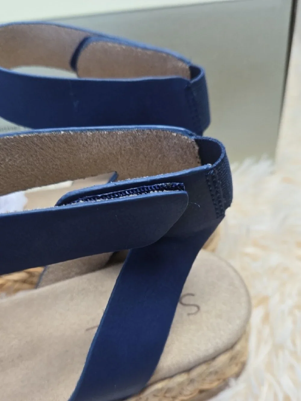 NWT SOUL Naturalizer Navy Braided Espadrille Ankle-Strap Sandals